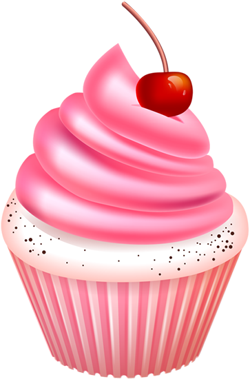 Cherries Clipart Icing - Tubes Cupcake (400x606), Png Download
