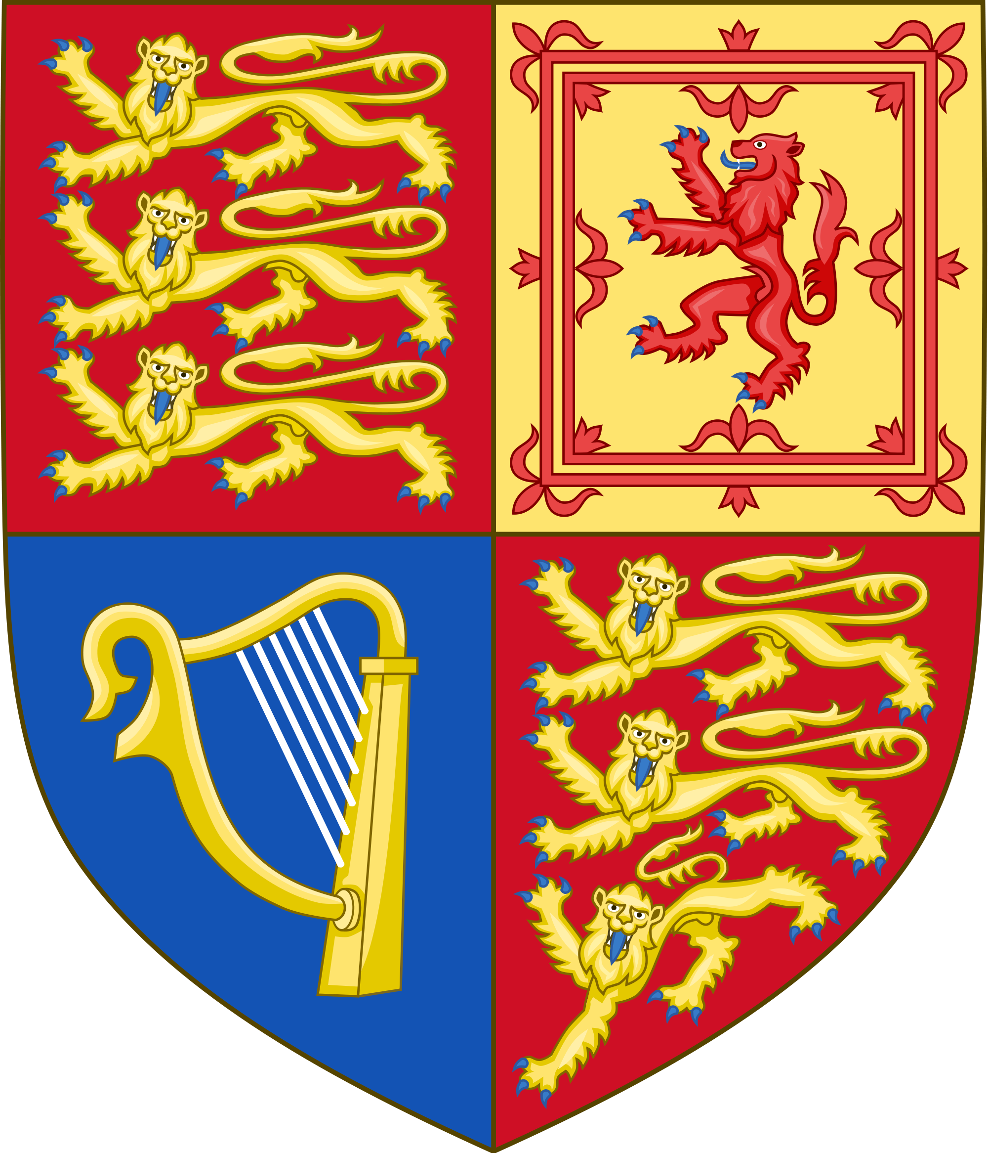 Arms Of The United Kingdom Royal Irish Harp Of Tara - Duke Of Sussex Coat Of Arms (2000x2332), Png Download