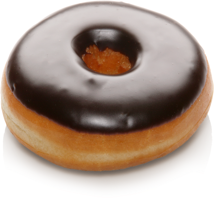 Donut Dark Chocolate Icing - Donut With Chocolate Icing (1024x1024), Png Download