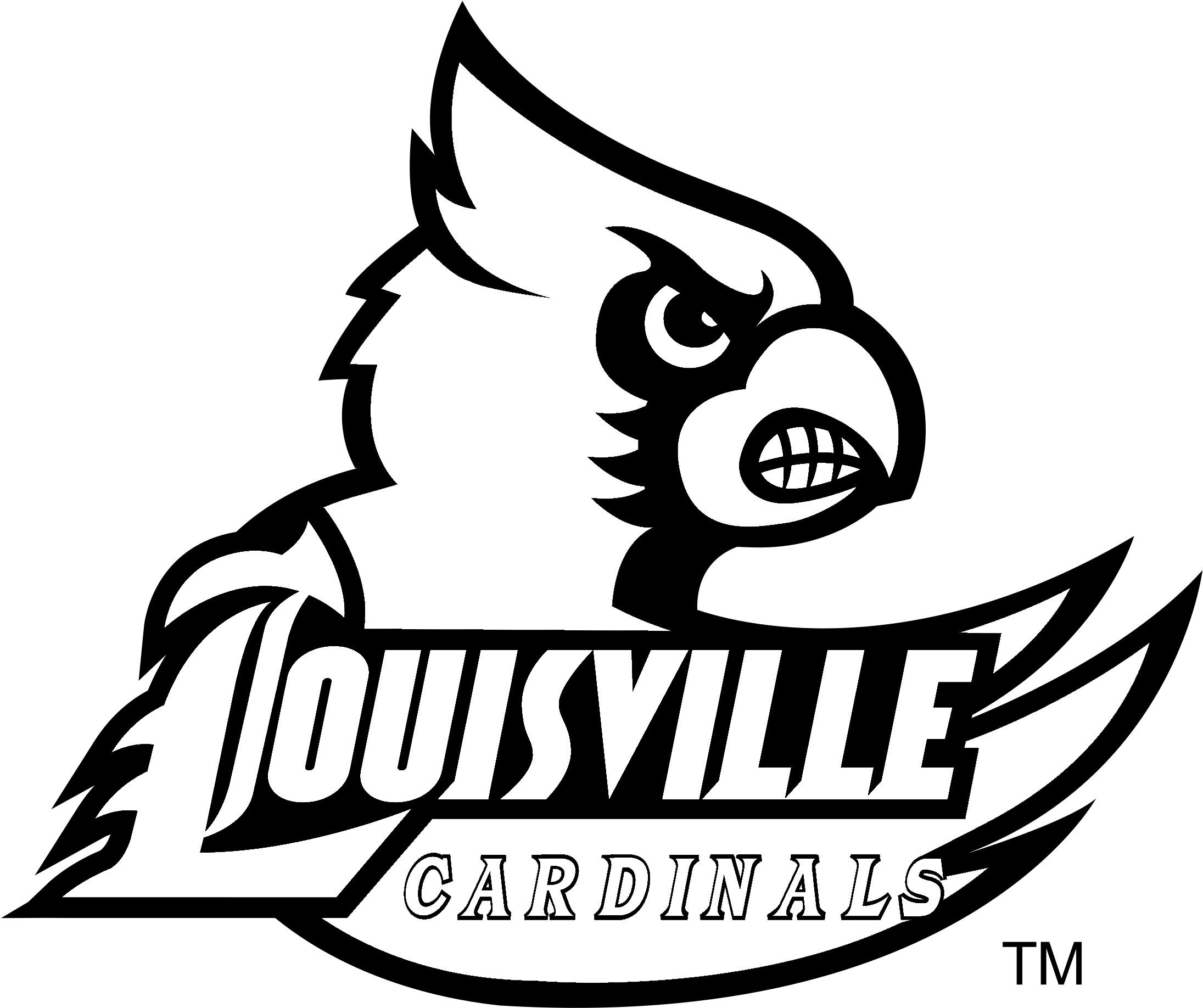 Louisville Cardinals Logo Black And White - Louisville Cardinals Logo White (2400x2400), Png Download