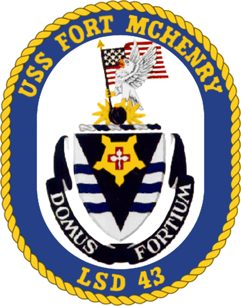 Dock Landing Ship Uss Fort Mchenry - Uss Fort Mchenry Logo (471x599), Png Download