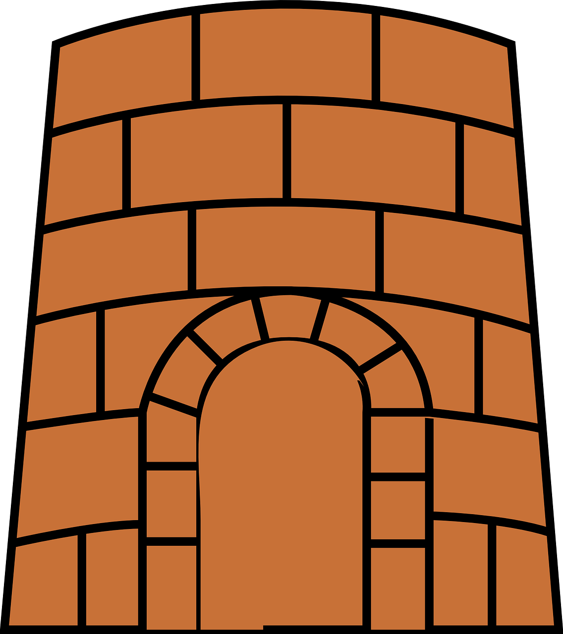 Fortress Clipart Brick - Castle Outline (528x595), Png Download