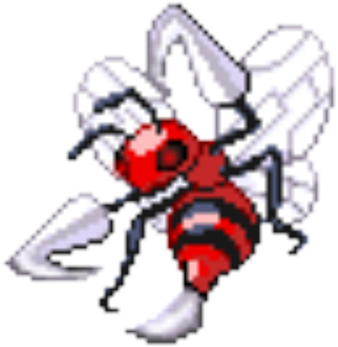 Devil Beedrill - Minecraft Pixel Art Beedrill (420x420), Png Download