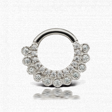 Diamond Septum Ring New Unique Septum Jewelry Diamond - Jewellery (392x500), Png Download