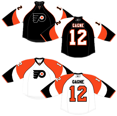 The Flyers Have Always Had A Thing With Shoulder Yokes - Flyers 2008 Away Jersey (402x397), Png Download