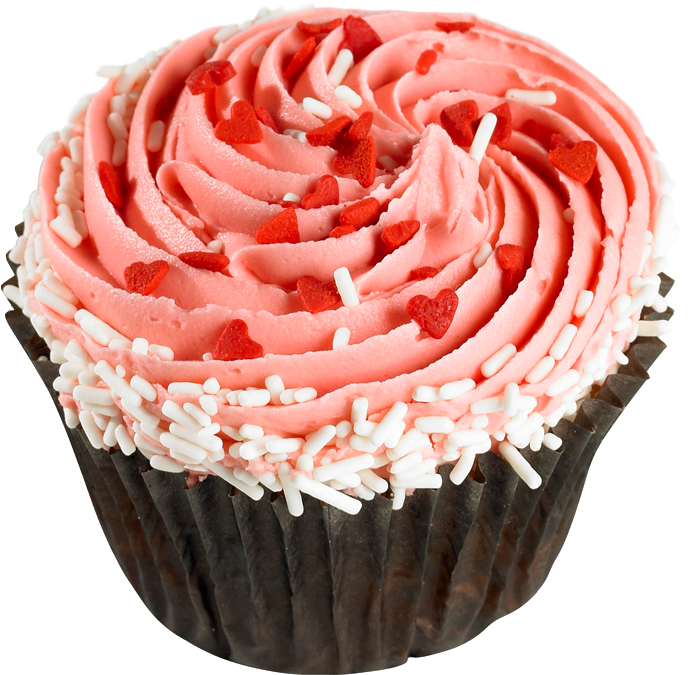 Pink Valentine Cupcakes Png (1008x956), Png Download