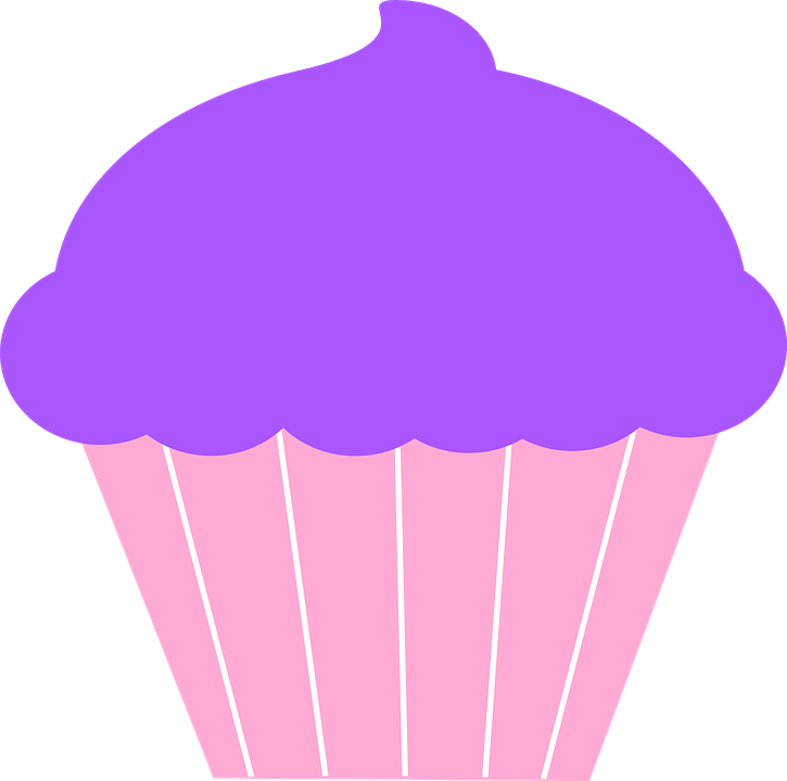 Cupcake Clip Art At Clker - Purple Cupcake Clipart (600x596), Png Download
