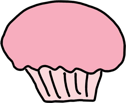 Pink-cupcake - Pink Clipart Black And White (508x423), Png Download