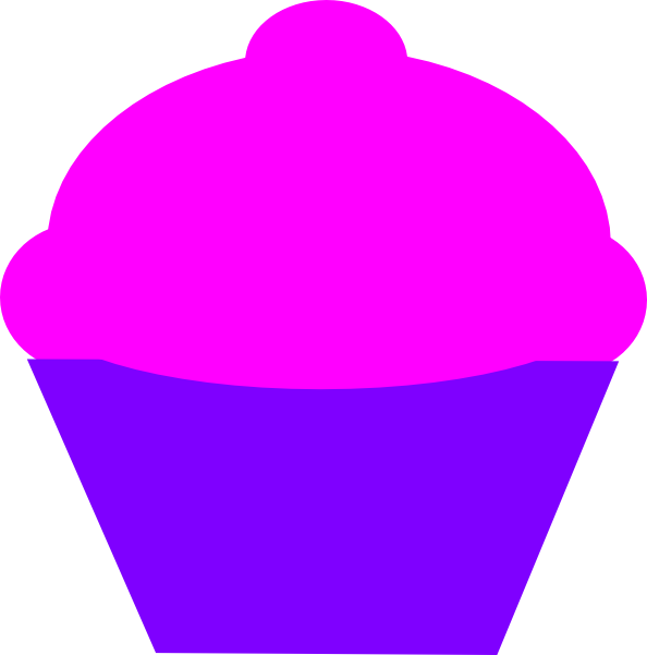 Pink And Curple Cupcake Svg Clip Arts 594 X 601 Px (594x601), Png Download