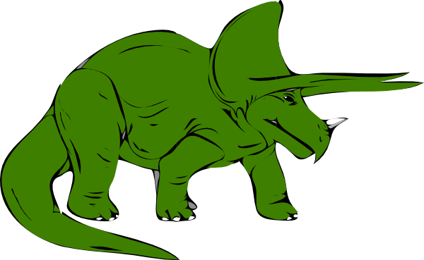 Dino - Green Triceratops (600x369), Png Download