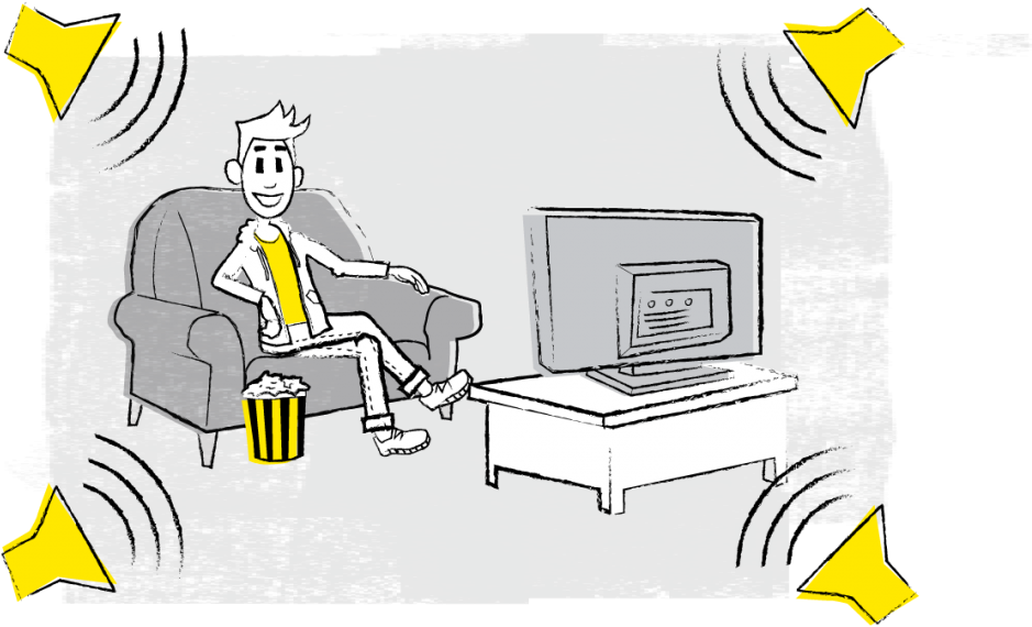 Dolby Atmos Surround Sound - Cartoon (1024x627), Png Download