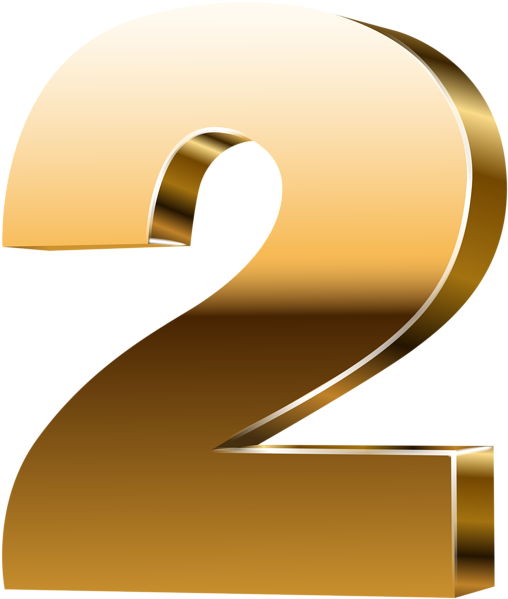 Number Two 3d Gold Png Clip Art Image - Silver Numbers Png (514x600), Png Download
