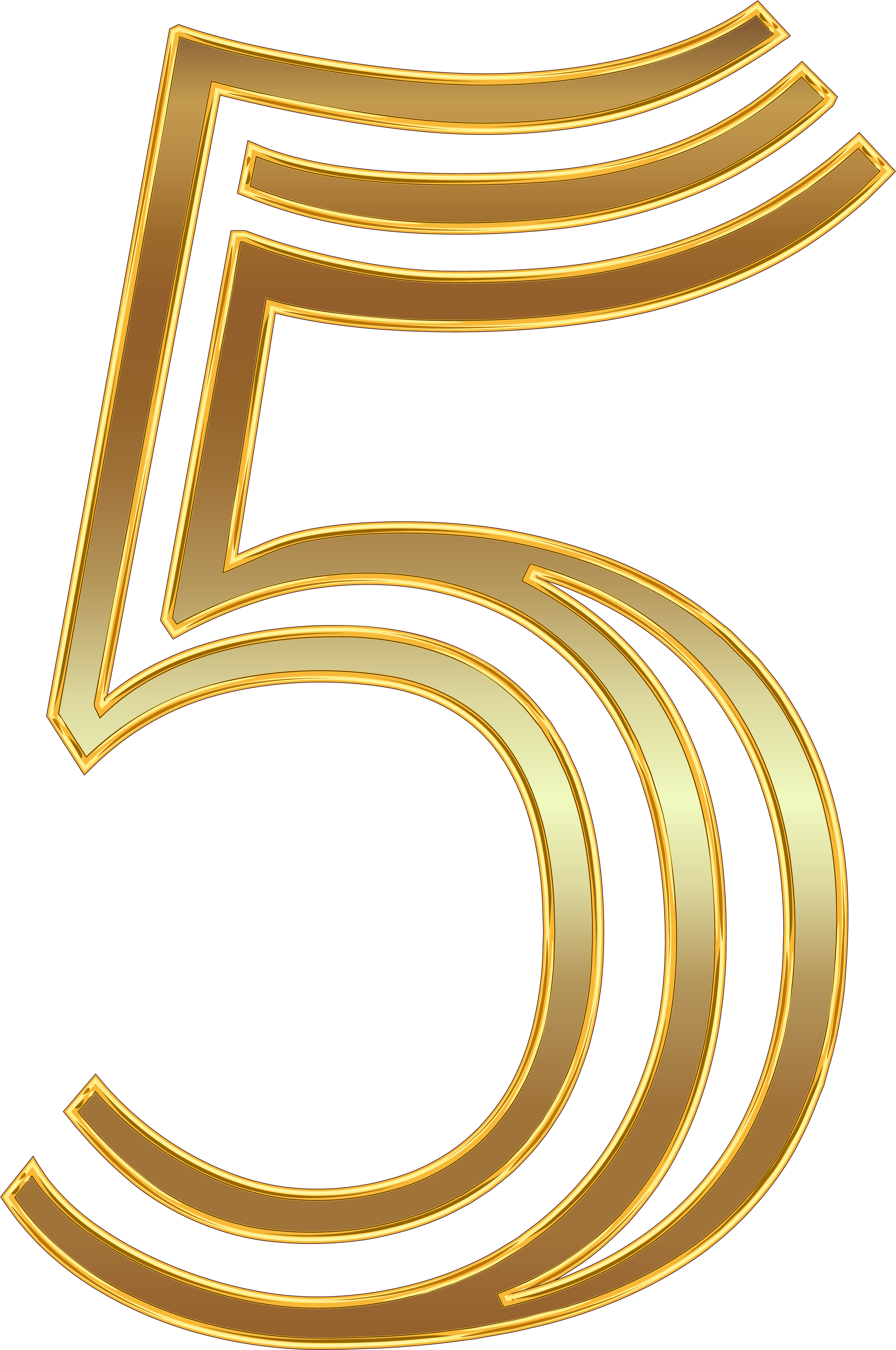 Number Five Gold Png Clip Art Image - Numero 5 Dorado Png (5308x8000), Png Download