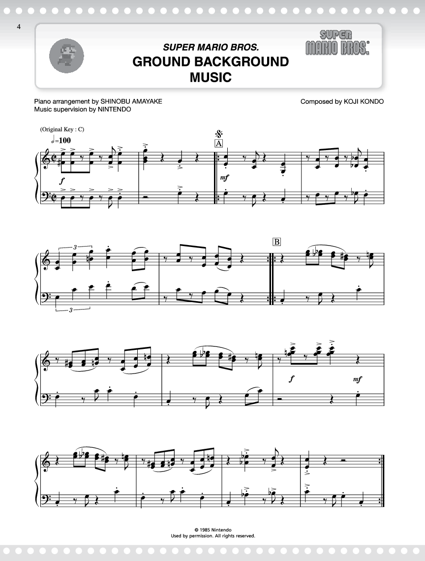 Super Mario Series Thumbnail - Super Mario Bros Ground Background Music Piano (864x1140), Png Download