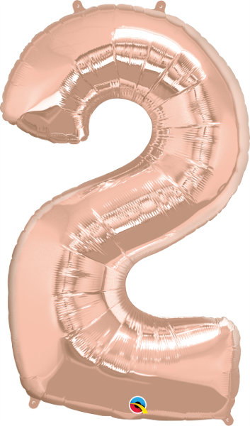 Rose Gold Number - Number 2 - Gold (353x600), Png Download