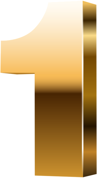 Number One 3d Gold Png Clip Art Image Gallery - Number One Gold Png (330x600), Png Download