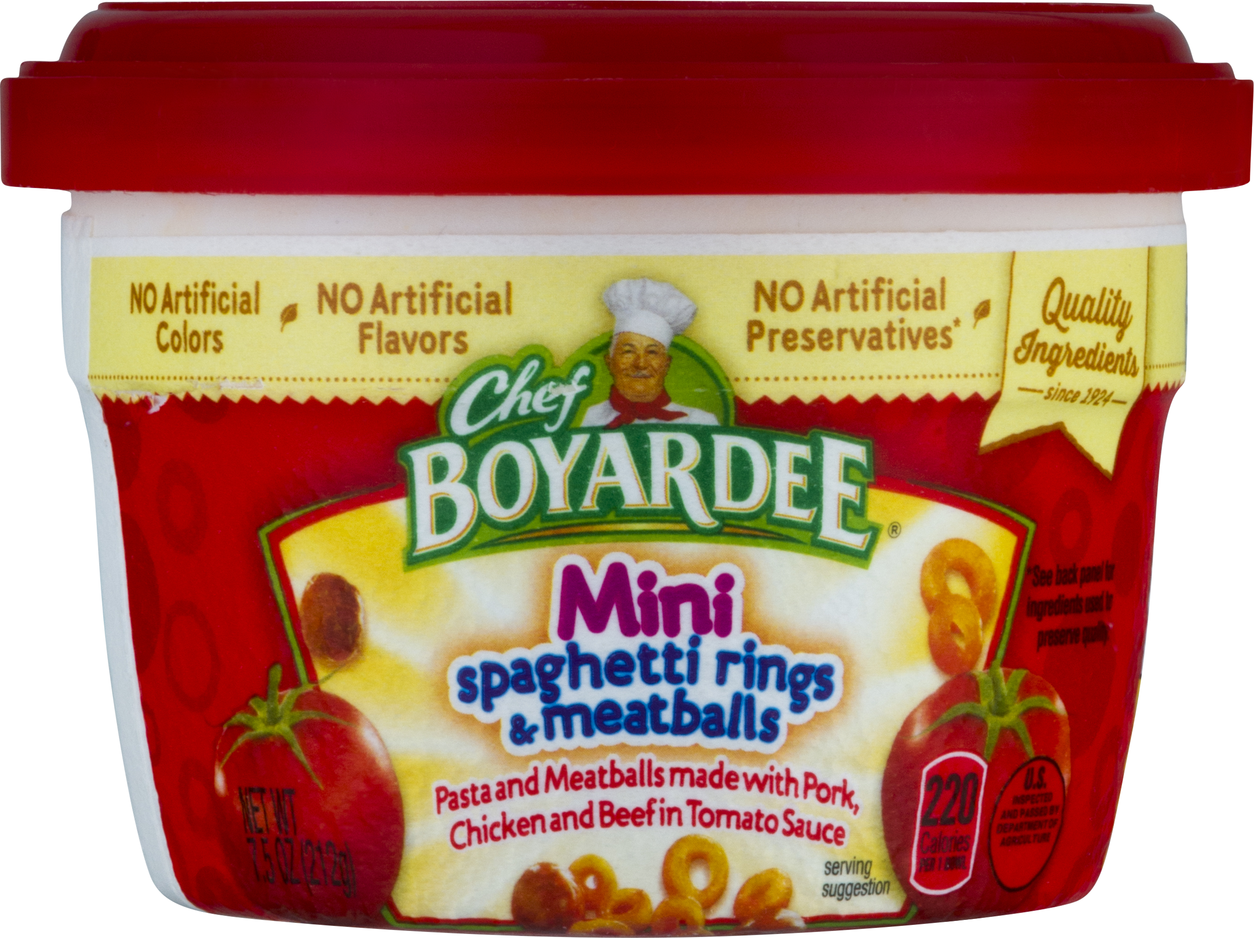 Chef Boyardee Mini-bites Spaghetti Rings & Meatballs, - Chef Boyardee (2500x1870), Png Download