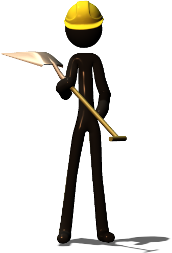 Stick Figure Shovel Front 3d Blender And Poser - Hard Hat (960x540), Png Download