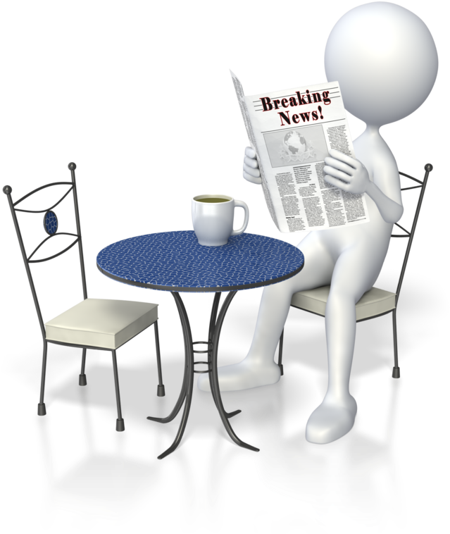 Reading The Newspaper Png (684x800), Png Download