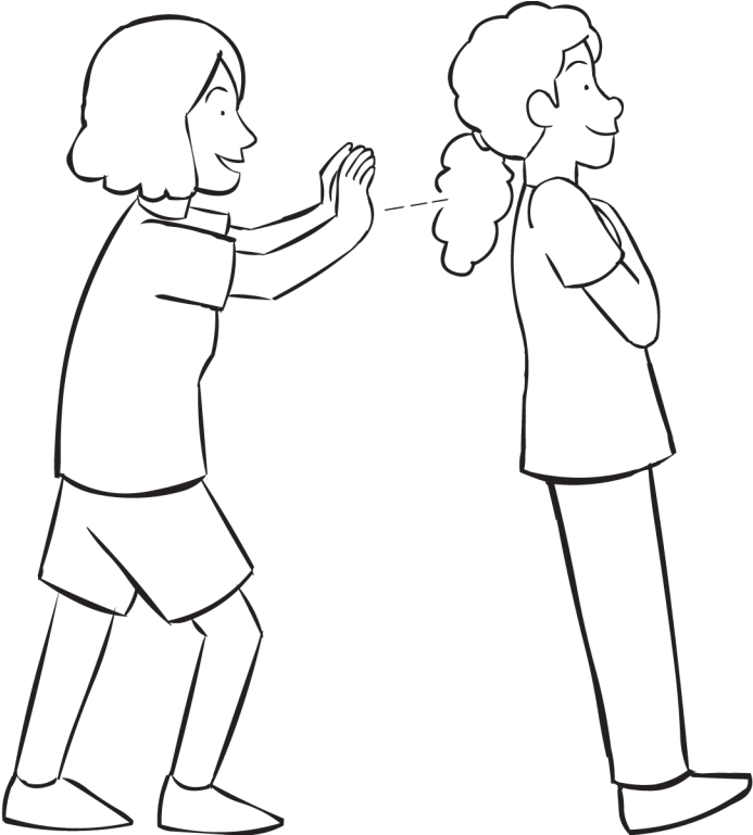 Back One Person Leaning Back Into The Arms Of Another - Line Art (1024x768), Png Download