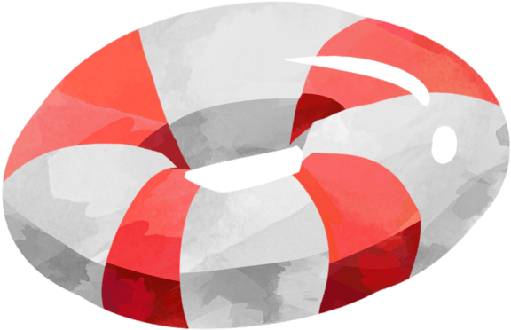 Red And White Donut Inner Tube - Imagem Png Pool Party (618x618), Png Download