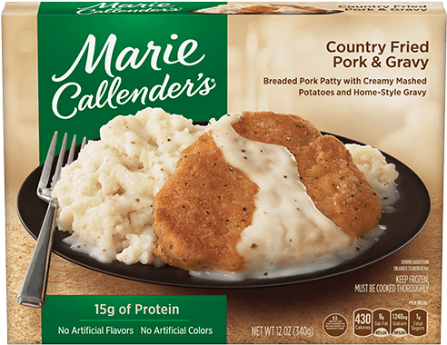 Country Fried Pork Chop & Gravy - Marie Callender's Frozen Dinners (500x500), Png Download