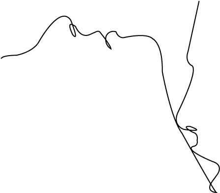 Experimenting With Continuous Line Drawings- Starting - Simple Continuous Line Drawings (602x473), Png Download