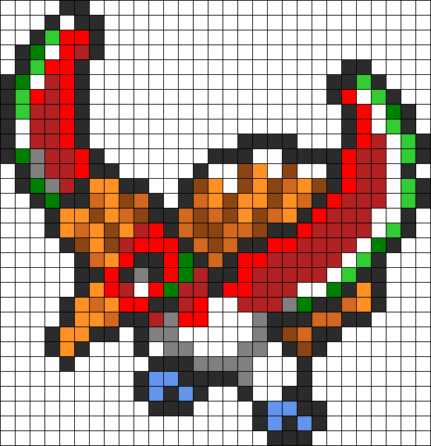Hooh Perler Bead Pattern / Bead Sprite - Ho Oh Pixel Art (610x631), Png Download