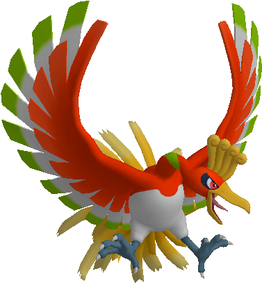 Ho-oh Trophy Imported From Smash Wii U - Ho Oh 3d Model (1336x651), Png Download