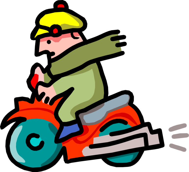 Vector Illustration Of Motor Scooter Motorcycle And - Illustration (770x700), Png Download