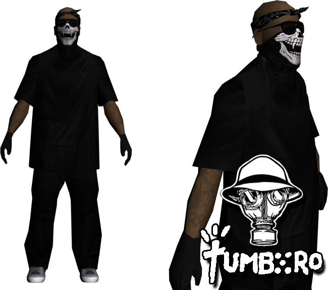 [req] Hispanic Skin W/ Skull Bandana - Gta Sa Skull Bandana (650x574), Png Download