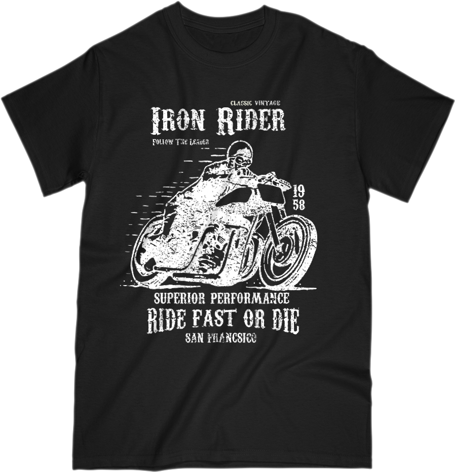 Mens T Shirts S / Black Iron Motorcycle Rider T Shirt - Shirt (1000x1000), Png Download