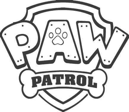 Deal Logo - Paw Patrol Logo Black And White (435x376), Png Download