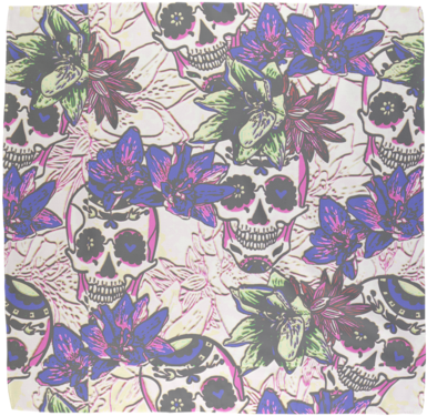 Series 1 Skull 6 ﻿sublimation Bandana - Rnk Shops Sugar Skulls & Flowers Wallpaper Sample) (480x480), Png Download