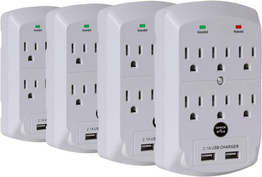 4 For Tuesday - Office + Style Wall Surge Protector - White (900x900), Png Download