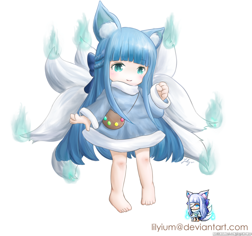 By Snowed - Spirited Nine Tails Maplestory (1024x1029), Png Download