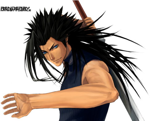 Zack Fair - Zack Final Fantasy Anime (500x393), Png Download