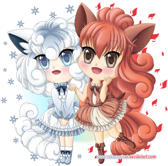 Gijinka Vulpix By Nekocopicat - Gijinka Vulpix (600x604), Png Download
