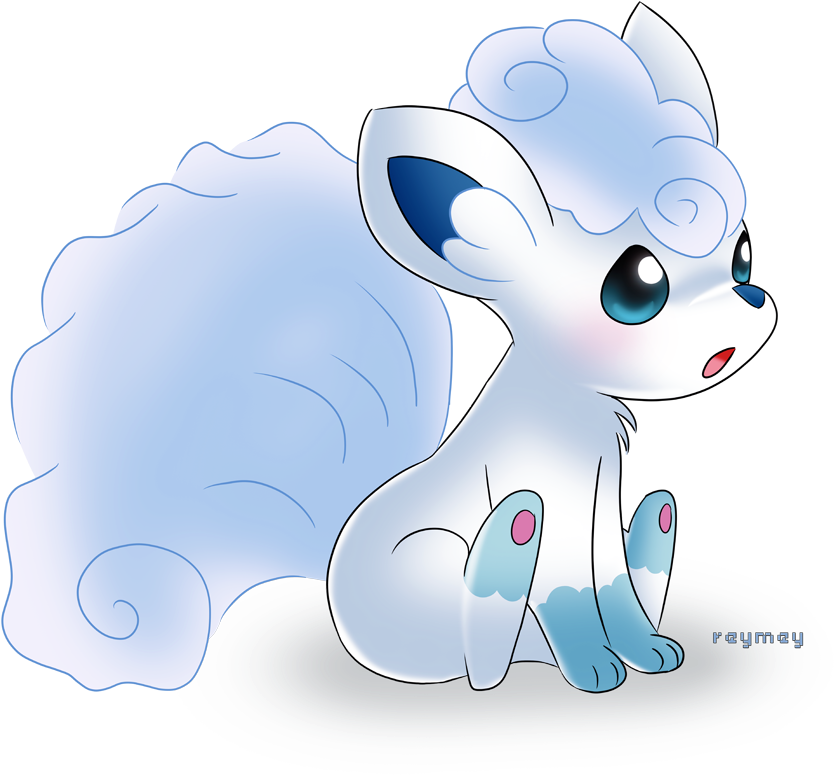 14 - Alolan Vulpix Fanart Cute (900x810), Png Download