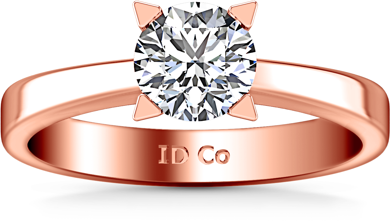 Solitaire Engagement Ring Icon 14k Rose Gold - Solitaire Diamond Engagement Ring Icon 14k Rose Gold (1440x1440), Png Download