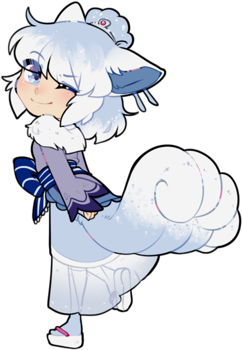 It Was My Friend Cashew's Birthday Today So I Drew - Human Shiny Alolan Vulpix Girl (500x710), Png Download