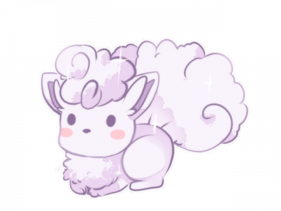 Shiny Alolan Vulpix - Cartoon (400x300), Png Download