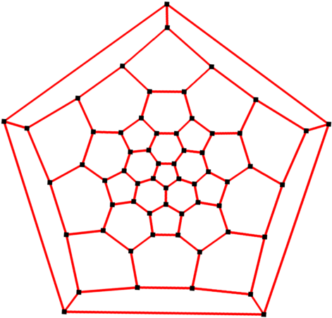 5-fold Schlegel Diagram - Truncated Icosahedron Planar Graph (480x484), Png Download