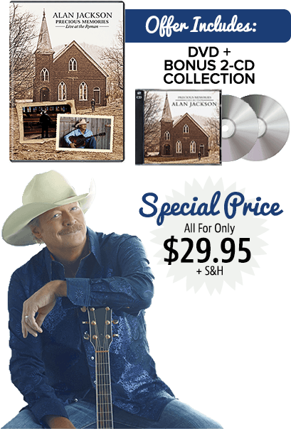 “the Old Rugged Cross” And More, The Release Also Features - Alan Jackson Dvd - Precious Memories: Live (417x629), Png Download