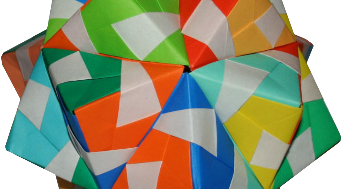 Triambic Icosahedron With Sonobe Units Folding Instructions - Sonobe (1200x630), Png Download