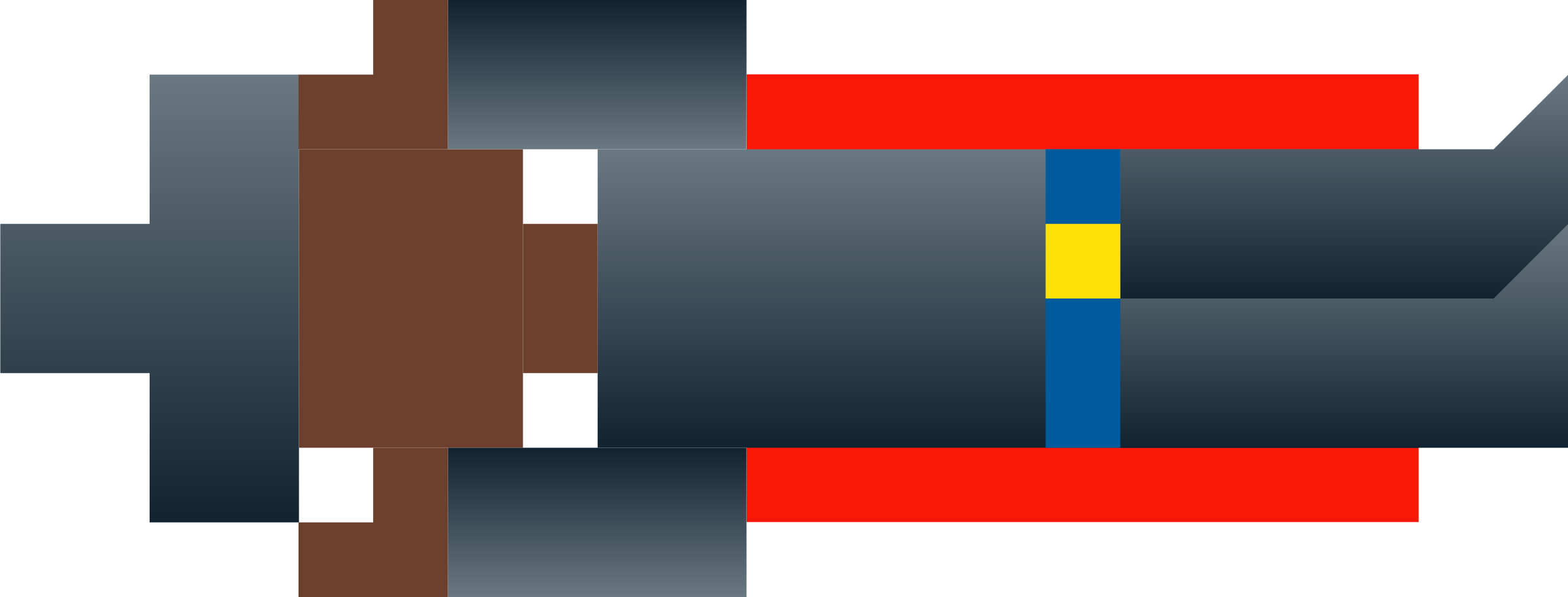 Clipart - Pixel Art Guns Big (2400x914), Png Download