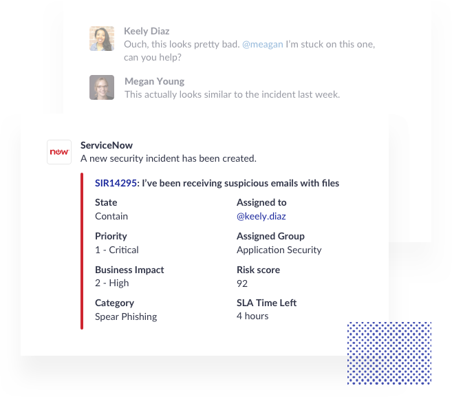 Speed Up Time To Resolution - Servicenow Actions In Slack (657x577), Png Download