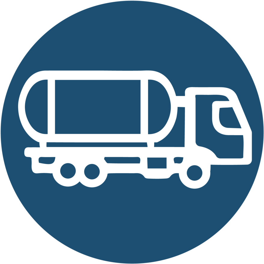 Waste Transport Icon - Round Blue Gallery Icon (1000x1000), Png Download