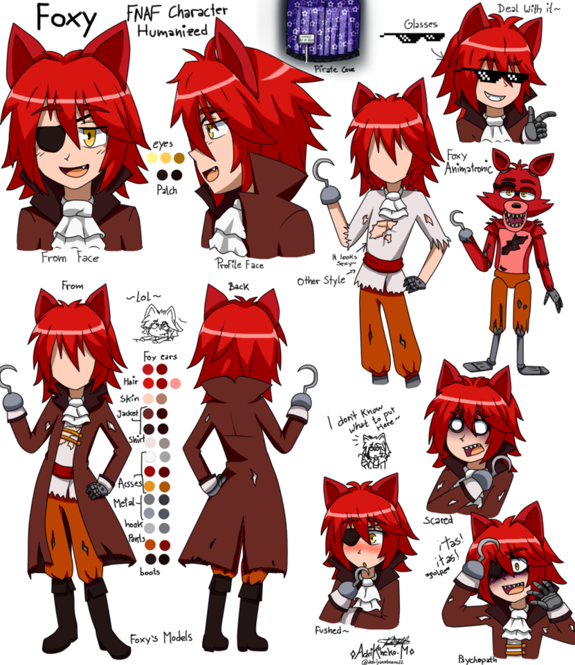 Foxy Fnaf Humanized By Adrikoneko Mizuiro By Adrikoneko - Fnaf Adrikoneko Mizuiro (831x961), Png Download