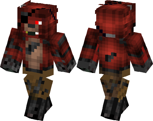 Fnaf Foxy - Fnaf 1 Foxy Minecraft Skin (528x418), Png Download